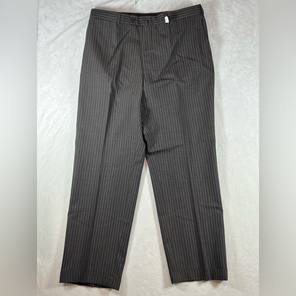 Isaia 46R 36W Super 120’s Black Estate Stripe Lana Wool 2 Vent Surgeon Cuff Suit - Picture 11 of 14